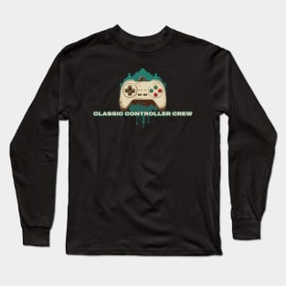 Classic Controller Crew. Vintage gaming. Retro gamepad Long Sleeve T-Shirt